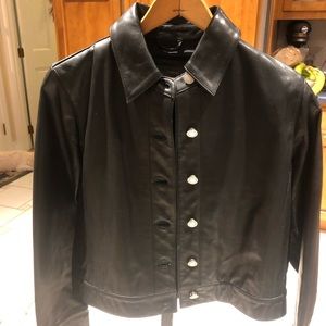 Black leather jacket